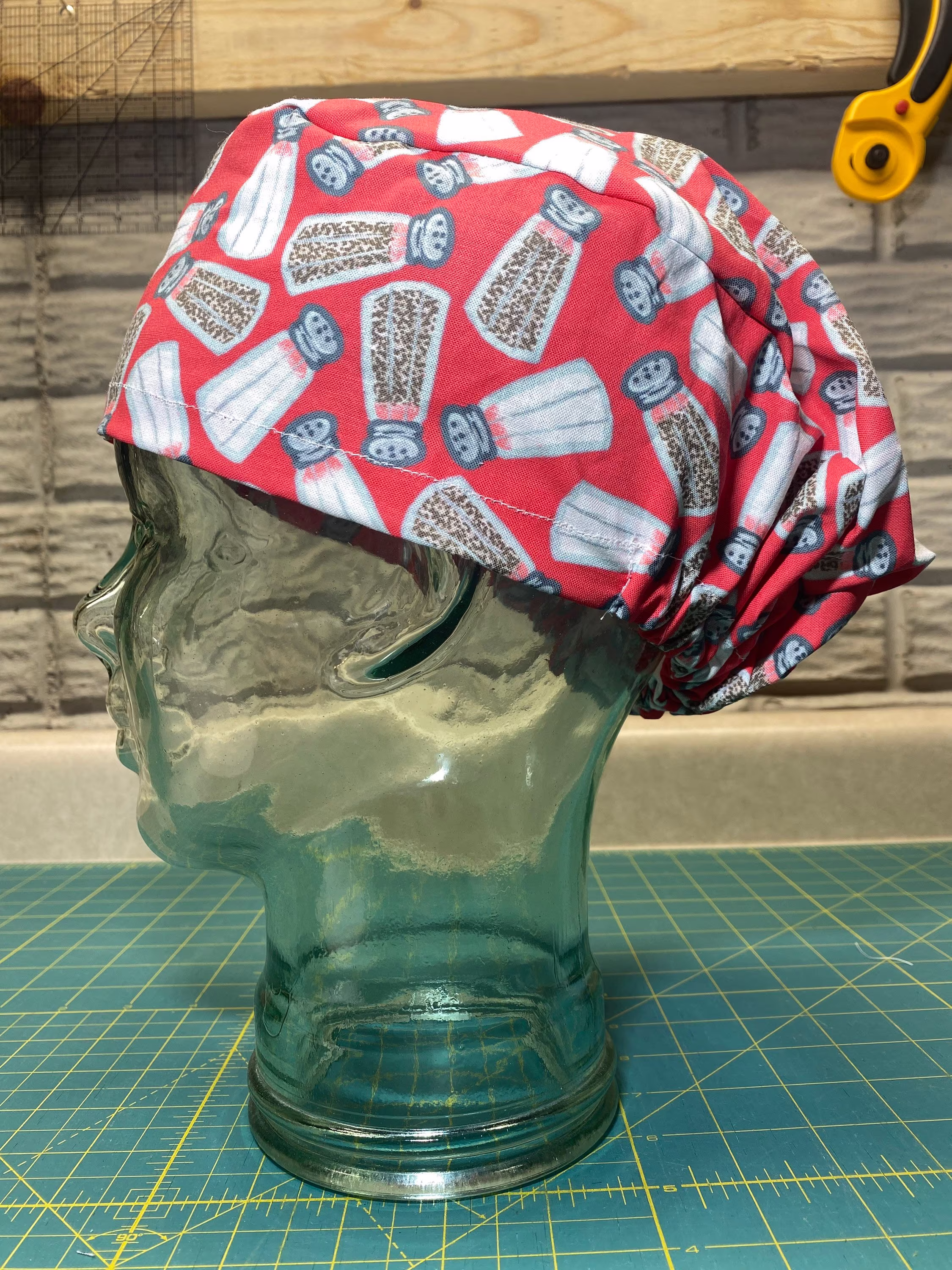 Scrub Cap With Elastic - Salt & Pepper