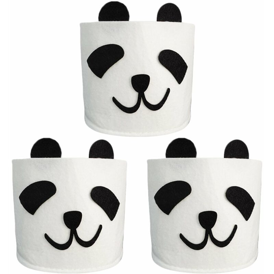 Planter Felt Plant Pots Cute Animal Shaped Cartoon Flower Planter Grow Bag Container Flowerpot for Indoor Outdoor Patio Home Garden Decoration (Panda)