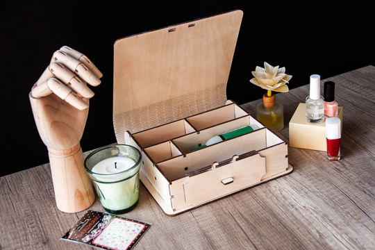 Personalized Manicure Box, Manicure Organizer, Pedicure Box, Nail Care Box, Gift For Mom Birthday From Daughter, Wood Box Organizer