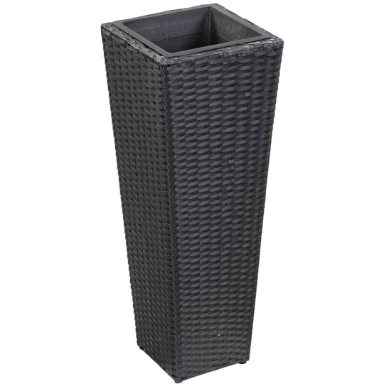 Vidaxl - Garden Raised Bed 30x30x80 cm Poly Rattan Black Black