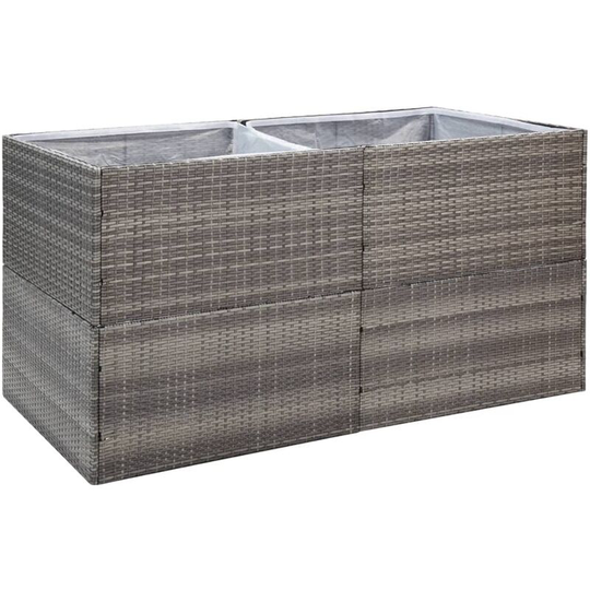 Garden Planter Grey 157x80x80 cm Poly Rattan Vidaxl Grey