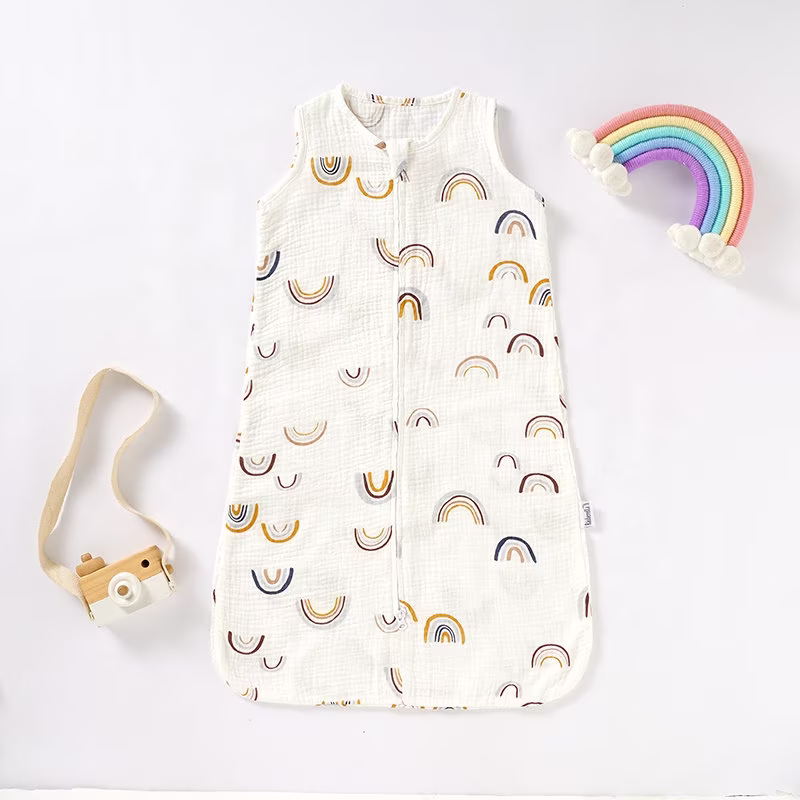 Organic Cotton Lightweight Baby Sleeping Bag 0.5 Tog Gift Summer Clothes Muslin Boy Girl