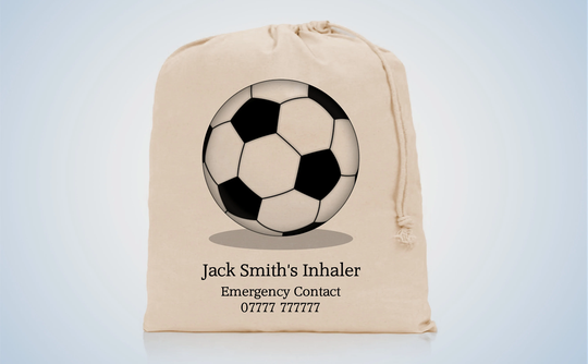 Personalised Football Inhaler Medicine Bag