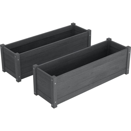 Vidaxl - Garden Planters 2 pcs Grey 100x31x31 cm Solid Pinewood Grey