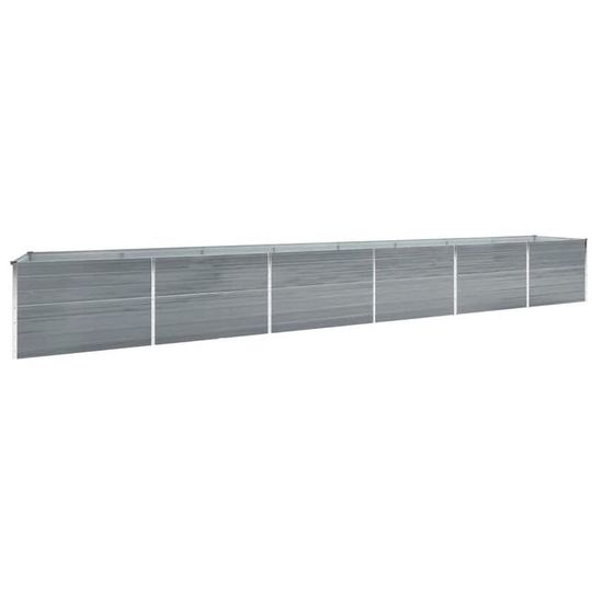 Garden Raised Bed Galvanised Steel 600x80x77 cm Grey - Grey