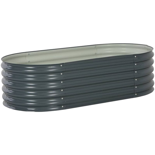 Topdeal - Garden Planter 160x80x44 cm Galvanised Steel Grey VDTD29659