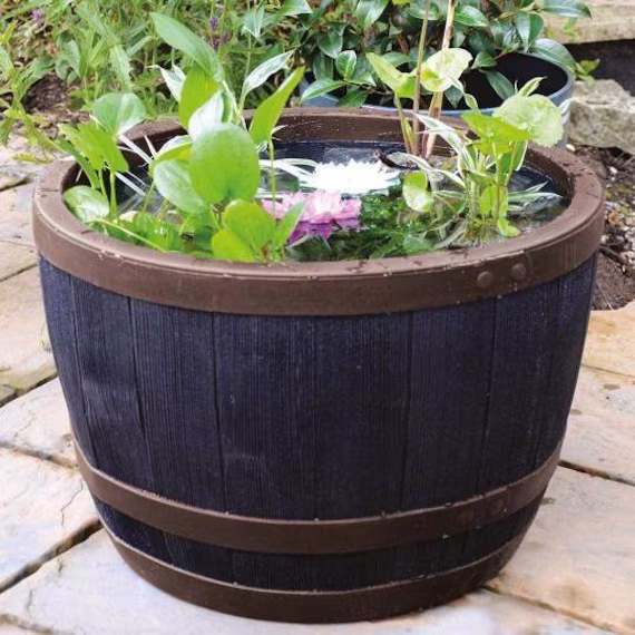 stewart 61cm Blenheim Half Barrel - Copper. Fish Pond Garden