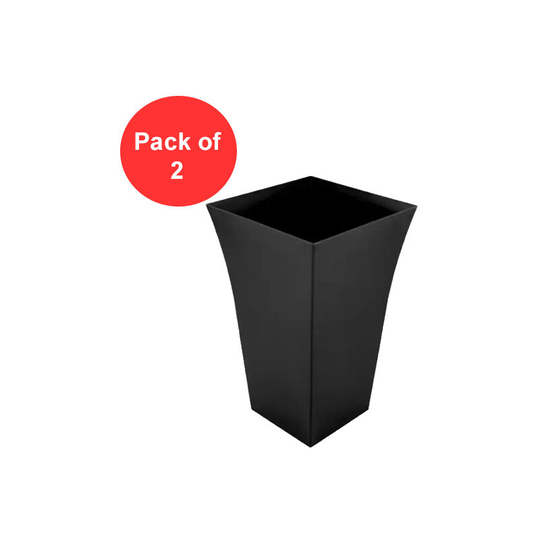 Large Black Milano Planters, Garden Pots (Pack Of 2)