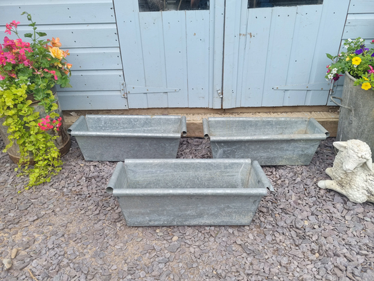 Vintage Galvanised Metal Trough Garden Planter Herb Ice Bucket Bath Tub