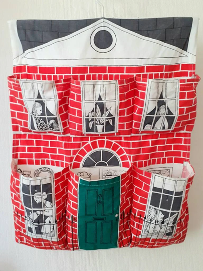 Sale. Vintage Closet Organizer. 1970's Wardrobe Tidy. Cuckoobird Cotton Pocket Bag. Cute Scarf Or Sock Organiser. Retro Accessory