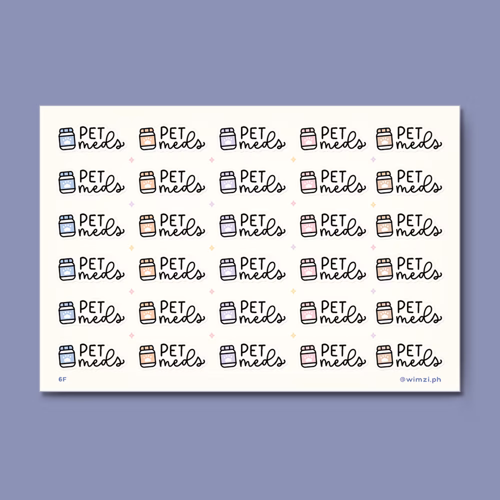Pet Medicine, Vet Sticker Sheet For Planners, Journals, Bujo, Diy Scrapbooking, Diary, Calendars, Functional Stickers, Label Stickers