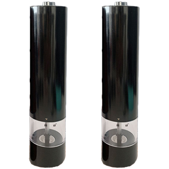 Electric Salt and Pepper Grinder Set, Automatic One Handed Operation,Ceramic Grinder, 2 Pack 2pcs matte black