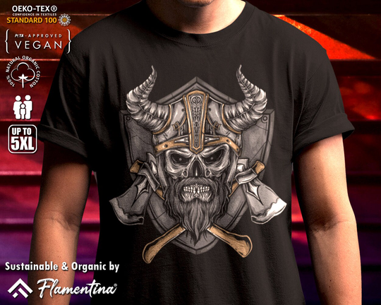 Valhalla Organic Cotton T-Shirt Odin Warriors Norse Vikings Mythology Ragnar Nordic Myth P542 | Mens, Womens & Kids Sizes