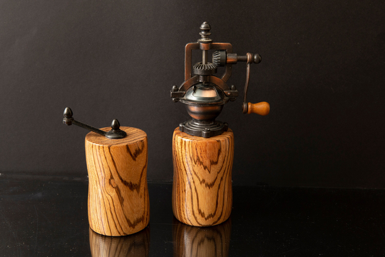 Wooden Salt & Pepper Mill Set, Birthday Gift, Handmade Pepper Mill, 5Th Christmas Boyfriend Fancy Wood Peppermill