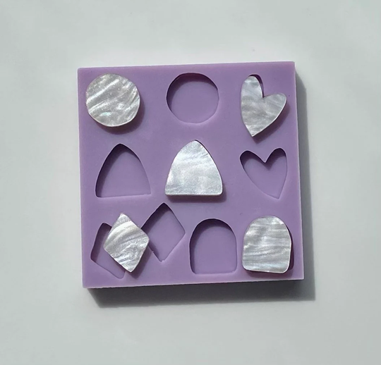 Organic Shapes Resin Silicone Mixed Stud Mould/Mold - Earrings