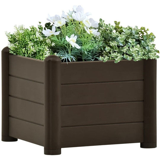 Garden Raised Bed PP Mocha 43x43x35 cm