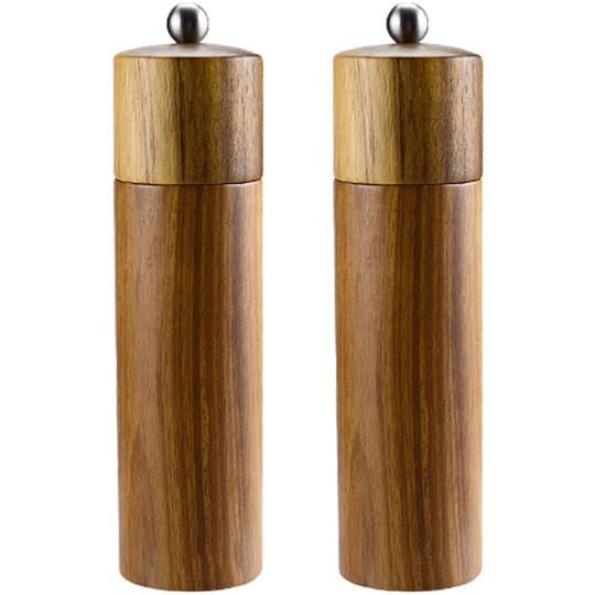 Fvbjd - Wooden Salt and Pepper Grinder, Sustainable Acacia Wood, Elegant Sea Salt Grinder and Black Pepper Mill 2pcs 8 inch wooden straight body
