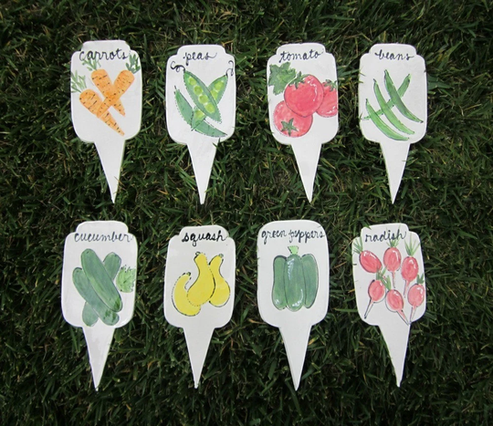 Garden Markers, Set Of 8 Plant Stakes, Ceramic Markers, Vegetable Markers