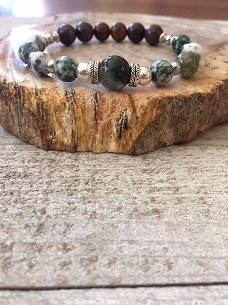 Earth Child, Energy Crystal Bracelet, Fairy Stones, Tree Spirit Gaia Jewelry, Medicine, Mother Earth, Growth