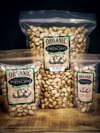 Santa Barbara Plain Salted Organic Pistachios, in The Shell | California - 12 Oz Bag