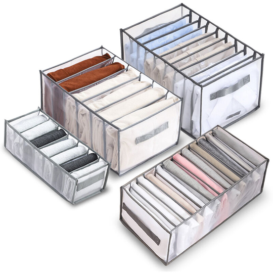 4 Pcs 6 Grids 7 Grids 9 Grids 12 Grids Clothes Organizer Closet Organizer Storage Drawer Dividers with Handle Wardrobe Clothes Organizer