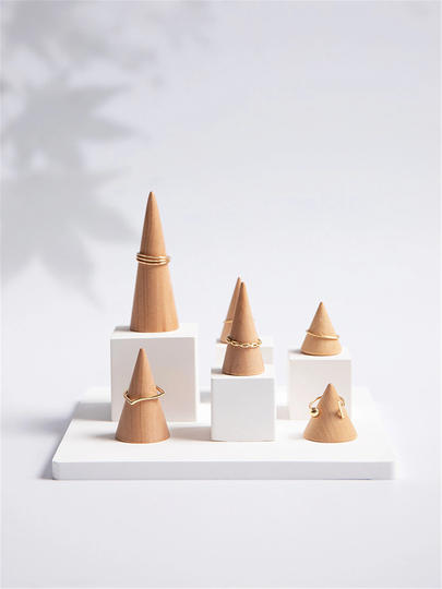 Ring Holder, Stand, Display, Jewelry Organizer, Packaging, Wooden Ml7192