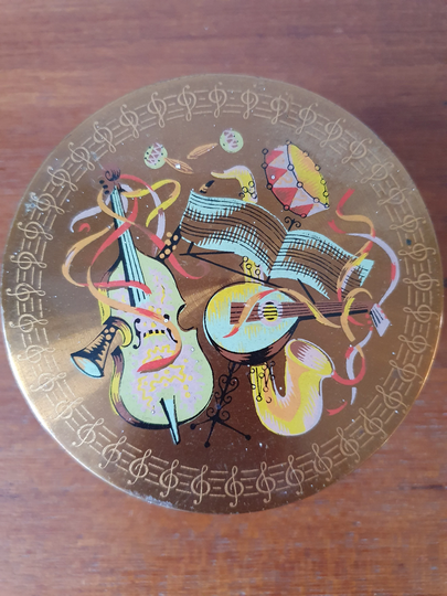 Vintage Musical Powder Compact Box