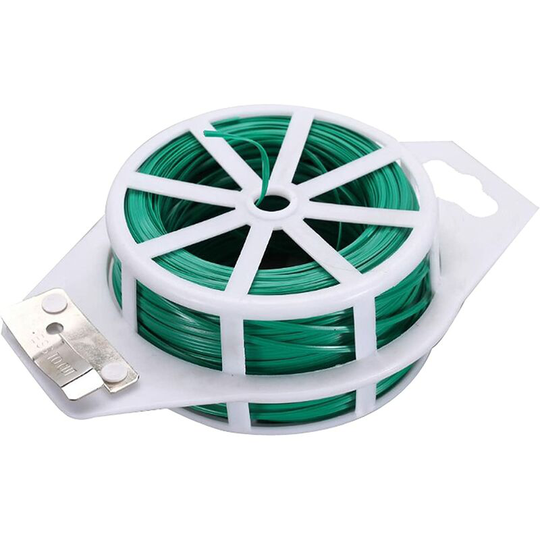100m Garden Plant Ties, Plastic Plant Organizer Grafting Wire for Gardening, Multi-Purpose Metal Ties (Green)
