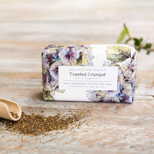 British Made Sweet Hydrangea And Green Tea Soap