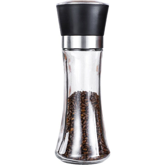 Fvbjd - Premium Pepper and Salt Grinder Set of 2-Refillable Coarseness Adjustable Pepper Mill Shaker tall black
