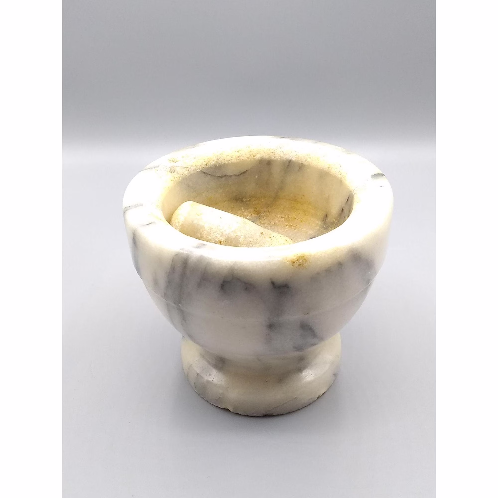 Vintage Used Marble Mortar & Pestle, Apothecary Medical Herb Pharmacy Grinder