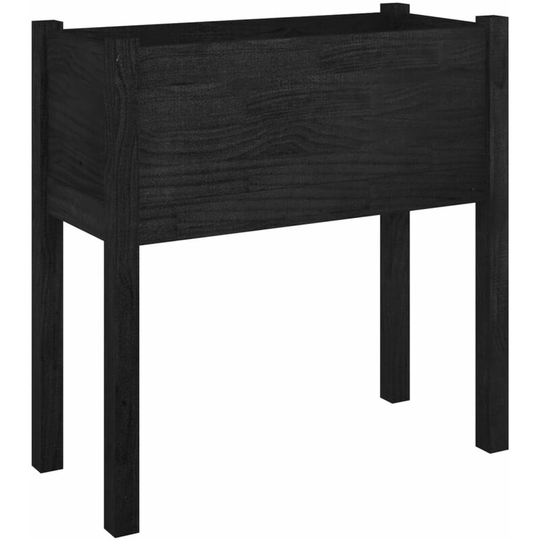 Vidaxl - Garden Planter Black 70x31x70 cm Solid Pinewood Black