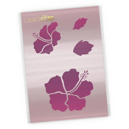 Hibiscus Flower Stencil Set - Tropical Flowers & Foliage Template By Craftstar