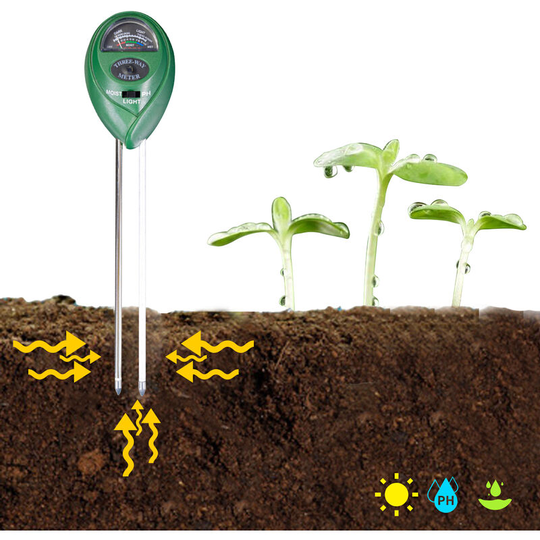 Lifcausal - 3-In-1 Soil Test Ph Moisture Meter Light Tester Garden Plant Flowers Soil Monitor Tool Multi-Functional Bonsai Moisture Ph Analyzer For