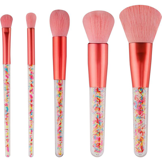 Benobbykids - Makeup Brushes Set Candy Cosmetic Brushes Make Up Tools Blusher Eyeshadow Loose Powder High light Shadow Brush 5 Pack Pink