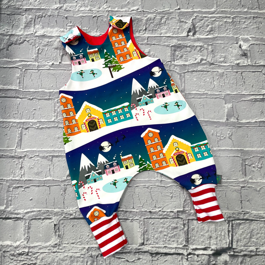 New Christmas Town Organic Romper, Baby Dungarees, Kids Gnomes, Clothes