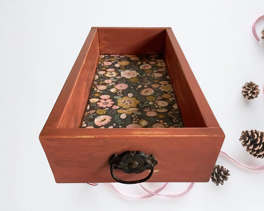 Wood Keepsake Box | Organizer Box, Decorative Storage Letter Decoupage Card Trinket Office