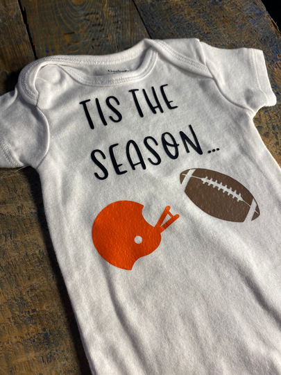 Cleveland Browns Baby Outfit // Tis The Season Football Bodysuit Browns Toddler Shirt Nfl Dawg Pound Baby Shower Gift New
