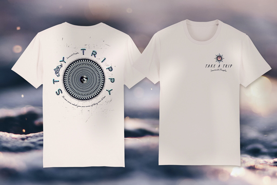 stay Trippy Sauriêl People 100% Organic Cotton T-Shirt | Eco Rave Psychedelic Eye