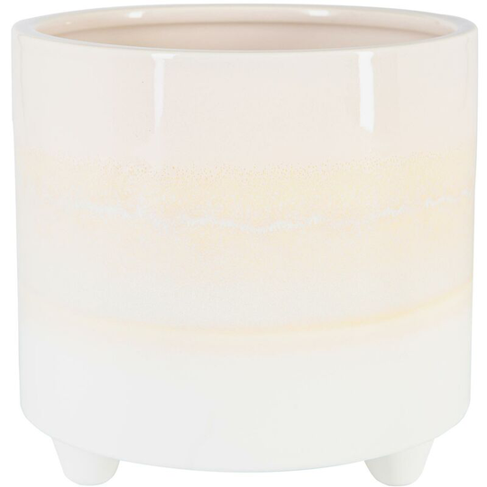 Nicola Spring Reactive Glaze Footed Plant Pot - 18cm - Natural