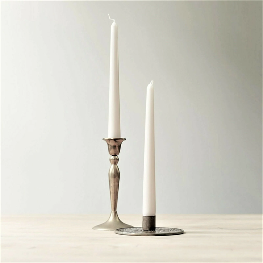 8 White Powder Premium Tall Dinner Table Candles Home Wedding Decor