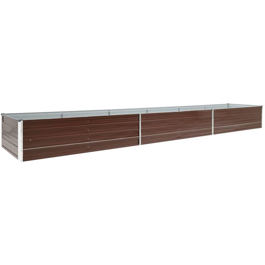 Garden Raised Bed Galvanised Steel 480x80x45 cm Brown - Brown