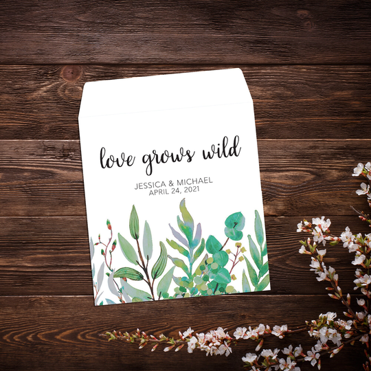 Personalised Wedding Favor, Seed Packets, Eucalyptus, Greenery Wedding, Party Gifts, Packet Favors