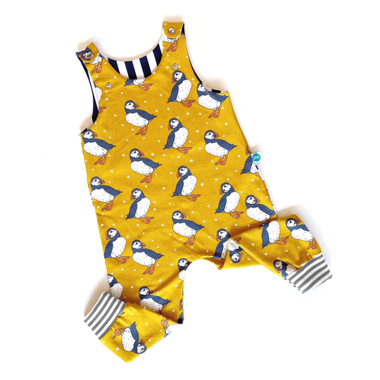 Puffin Organic Dungarees | Kids Unisex Romper Baby