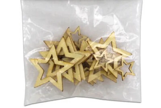 20 Christmas Stars Wooden Confetti Rustic Party Decorations Seasons Gifts Sprinkle