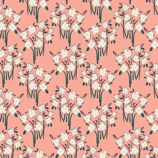 Garden Dollop Floral Fabric, 100% Organic Cotton Hello Ollie By Bonnie Christine, Art Gallery Sold The 1/2 Yard