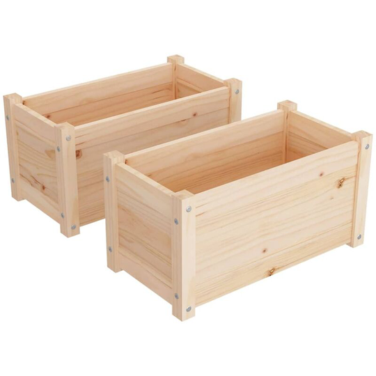 Vidaxl - Garden Planters 2 pcs 60x31x31 cm Solid Pinewood Brown