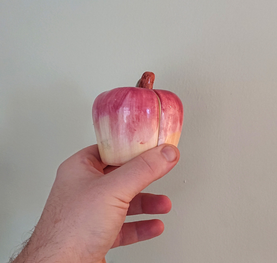 Vintage Salt & Pepper Shaker Apple Fruit Ceramic Novelty Shakers Country Collectible Kitchenalia Dispensers