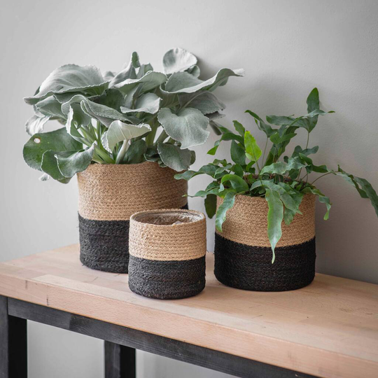 Set Of Three Jute Planters