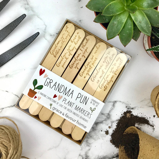 Personalised Funny Plant Marker Set For Grandma